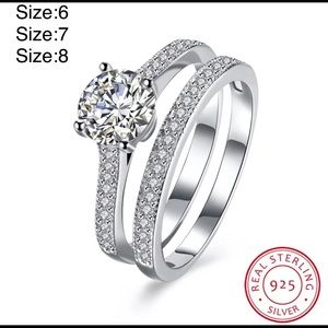 100% real 925 Sterling Silver Wedding Engagement